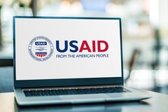 Image usaid logo on laptop screen