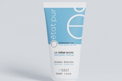 Image hand bottle cream on white background