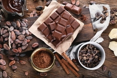 chocolate bar and powder