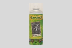 A green and yellow label with a picture of a plant on a bottle.
