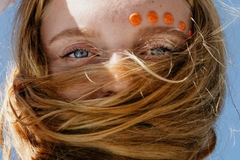 Image Woman with hair in face