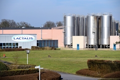 Image Lactalis factory with steel equipments outside