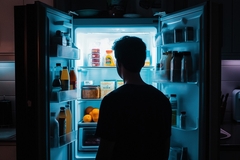 Image Obese teen late night snacking