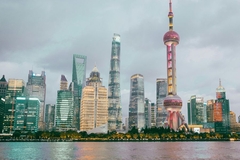 Image Shanghai skyline with buildings