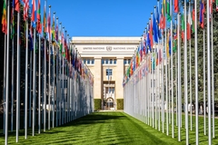 Image The UN building in Geneva.