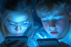 Children using electronics