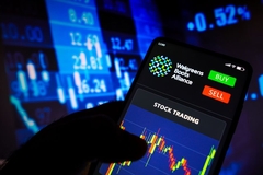 Image A phone with the WBA alliance stock open.