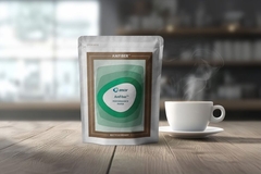 A bag and a cup of coffee