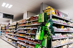 Image shopping aisle in Waitrose supermarket