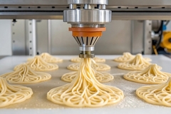 Image Food printing machine makes pasta.