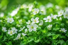 Bacopa monnieri flowering plant