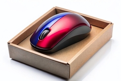 Computer mouse in paper box.