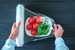 Image plastic wrapping around food