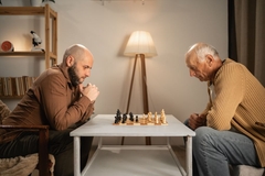 Image Two seniors playing chess