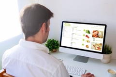 Man shopping groceries online