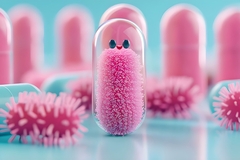 Image Pink postbiotic supplements.
