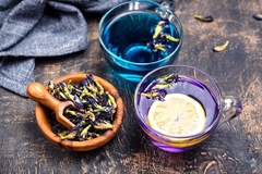 Image Blue and purple tea and butterfly pea flowers