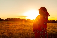 african lady in field