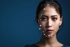 Image woman beauty science demonstrated on her face
