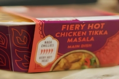 A close up of a ready meal package