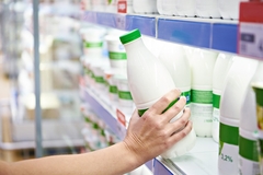 Image Dairy products in the supermarket