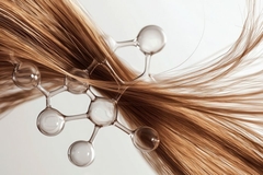 hair with molecules illustration
