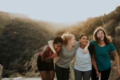 Image group of girls in hike