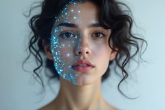 Image woman AI beauty futuristic cosmetics