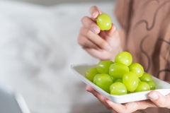 Image holding plate of grapes