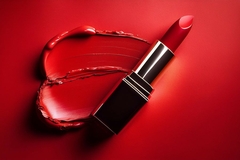 red lipstick on a red canvas