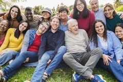 Image Diverse group of people laughing