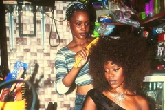 women getting hair done in hair salon
