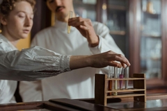 Image Researchers in a lab with test tubes and equipment