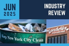 Image Waste bin with New York writing, Mondelez International building