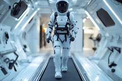 Image Astronaut walking on a treadmill