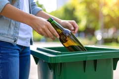 glass in bin