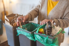 woman recycling