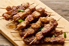 Image Kebabs seasoned with savory solutions.