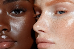 Image two young women with oily skin