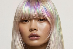 Image girl with holographic hair