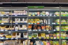 Image The vegan section in a supermarket.