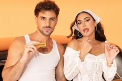 Image Huda and Saint Levant with the new lip oil.