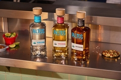 A group of bottles of alcohol