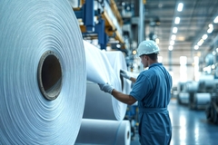 Image Man looking at paper sheets.