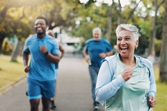Image Healthy people running outside