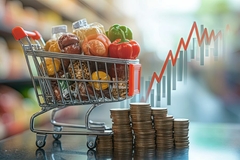 Image Grocery Shopping Cart Rising Food Prices Inflation
