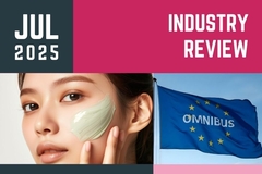 Image A woman putting cream on her cheek next to a EU flag.