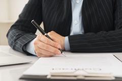Image person signing document