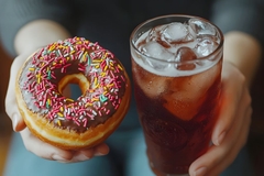 Image donut and soda