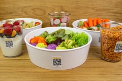 Image A group of bowls of food